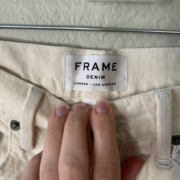 FRAME Two Tone White & Blue Le Bridgette High Waisted Short Women’s Size 25 NWT - Picture 9 of 16